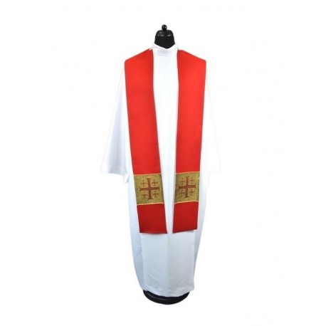 Estola roja con cruces de Jerusalén