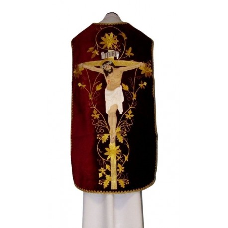 Casulla romana violeta, Cristo Crucificado (20)