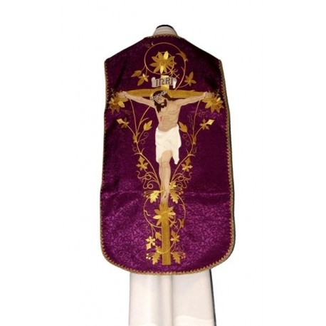 Casulla romana violeta, Cristo Crucificado (20)